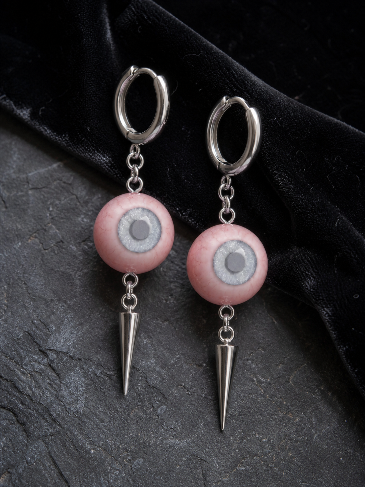 Pale Oracle Spike Earrings - 02_dark_stone_velvet_natural_3x4.png