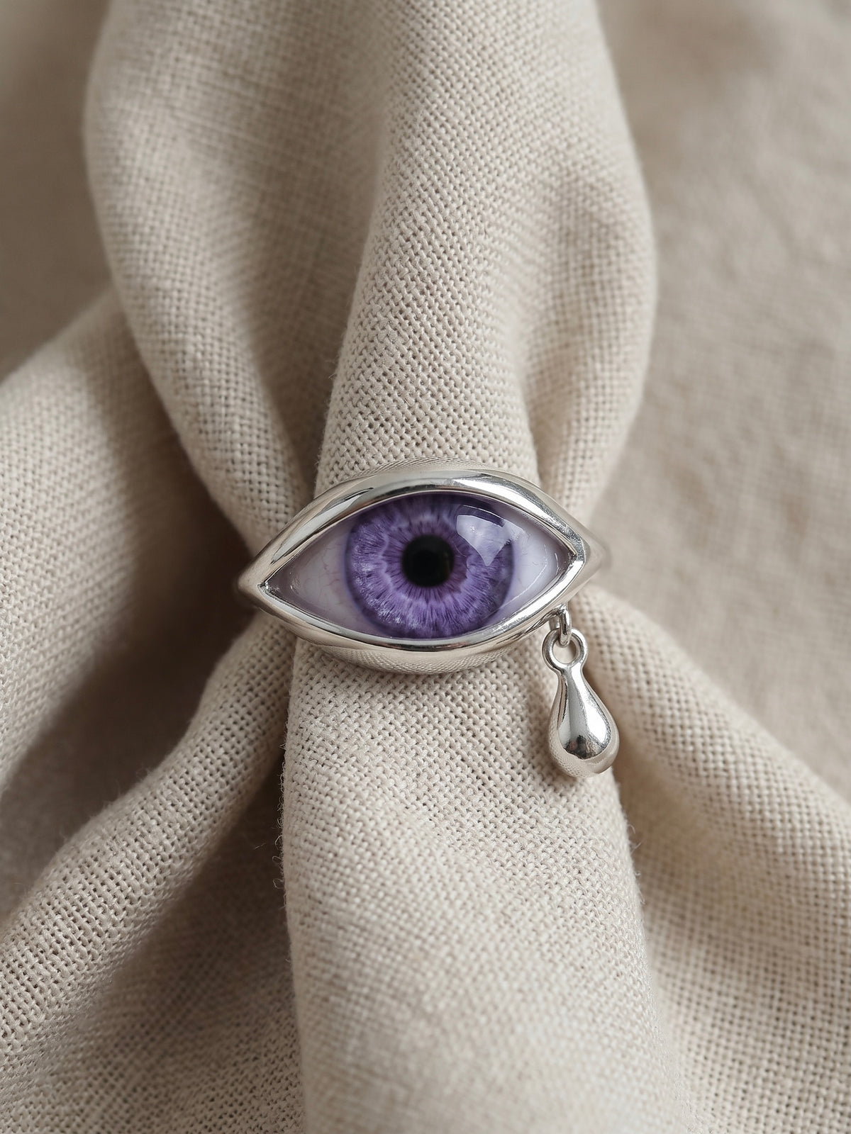 TEARDROP ORACLE EYE RING worn