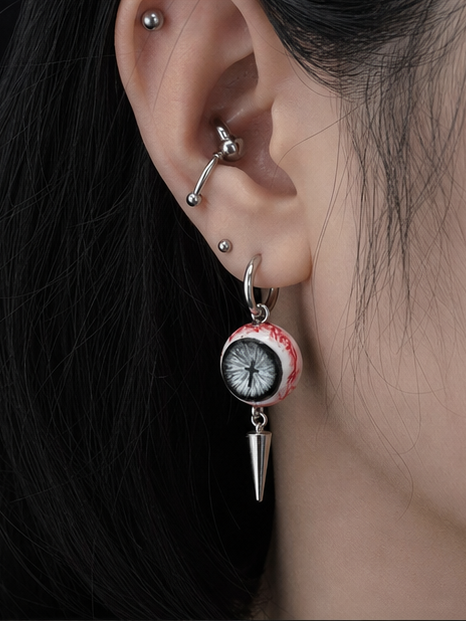 Cross Pupil Spike Earrings - earring_01_wearing_previous_3x4.png