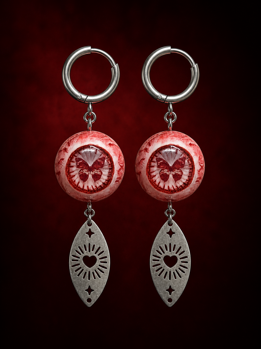 Butterfly Gaze Drop Earrings worn
